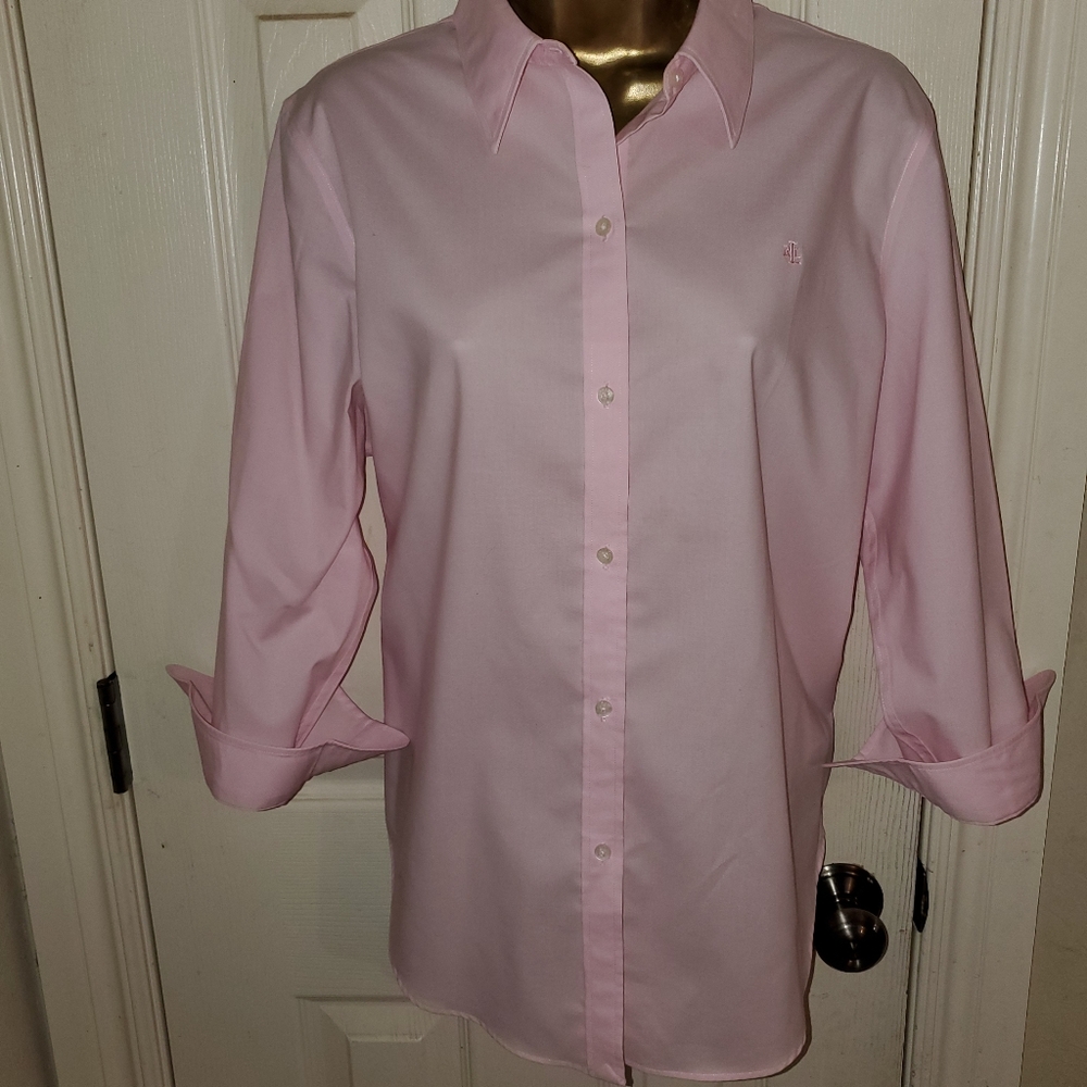 Ralph Lauren Pink No Iron Blouse